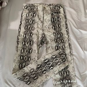 Snake print jeans